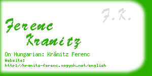 ferenc kranitz business card